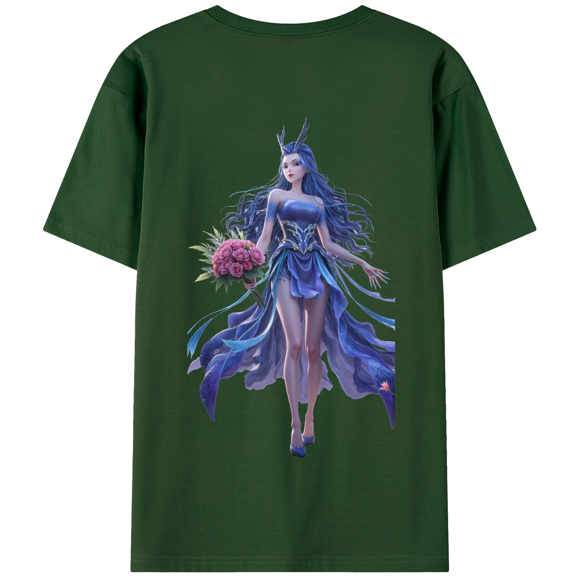 （画像用） Ne Zha 2 ナタ 魔童の大暴れ 綿100％半袖Tシャツ（背面プリント）